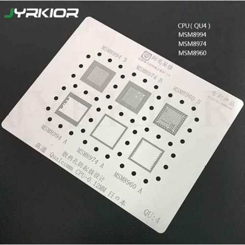 Jyrkior For Qualcomm MSM8994 MSM8974 MSM8960 0.12MM Multi-Function QCOM MSM CPU BGA Reballing Stencil Plant Tin Steel Net