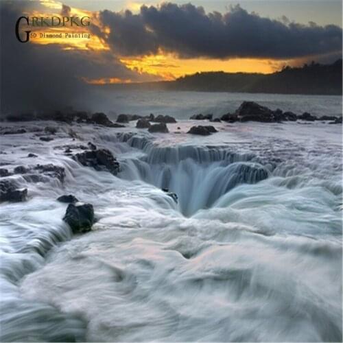 Flowing landscape 5d diy diamond painting full square diamond embroidery Cross stitch pictures of rhinestones Wedding decoration