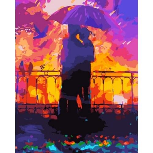 Frameless picture oil painting by numbers wall decor diy painting on canvas for home decor 4050 sunset