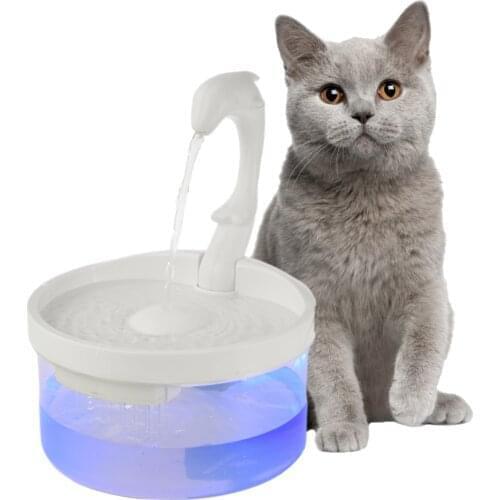 Cats Sensor Automatic Water Dispenser Cat Water Fountain Dog Drinking Bowl Pet Quiet Drinker With LED Light For Pet Cats Dogs