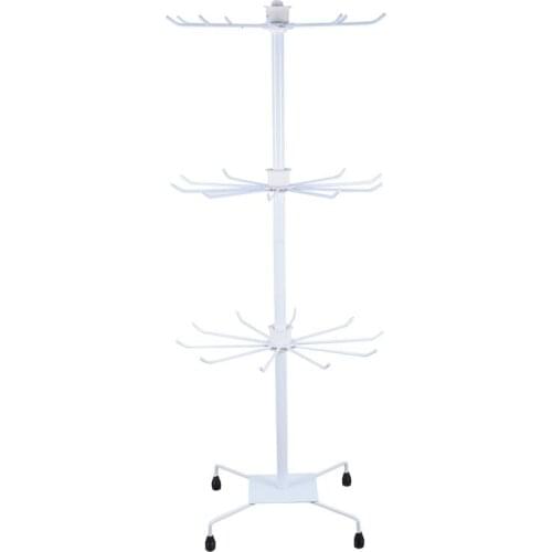 1Pc Metal Hat Display Stand Rotating 3-Tier Cap Storage Rack Headwear Rack