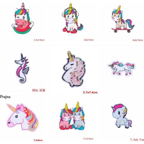 Cartoon Unicorn Patches For Clothes in Child Embroidery Patch Sewing Iron Fusible For Vetement Decor Cute Accessories Applique