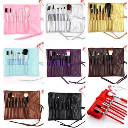 FLD002 7Pcs/set Makeup Brushes Set Kits Cosmetic Make Up Tool Leather Bag Portable Make up Brushes Eyeshadow Foundation Brush