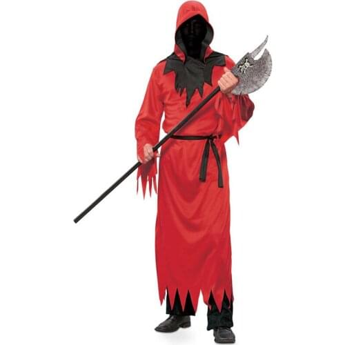 Middle Ages Cosplay Cloak No Face Vampire Zombie Cosplay Red Cloak Carnaval Deguisement Free Size Halloween Cosplay Costumes