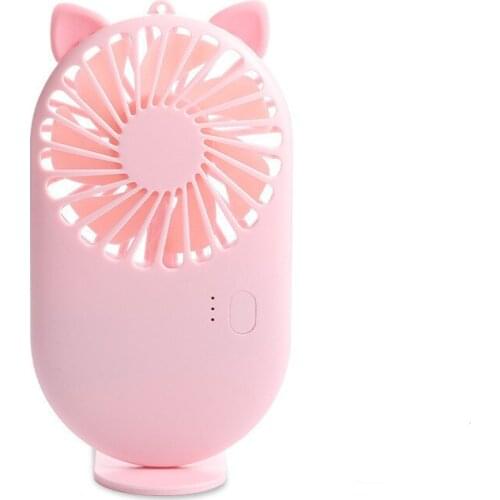 NEW Cartoon Mini Pocket Fans 2021 High-end Fashion Handheld Portable With Stand USB Rechargeable Electric Fan Gift Custom