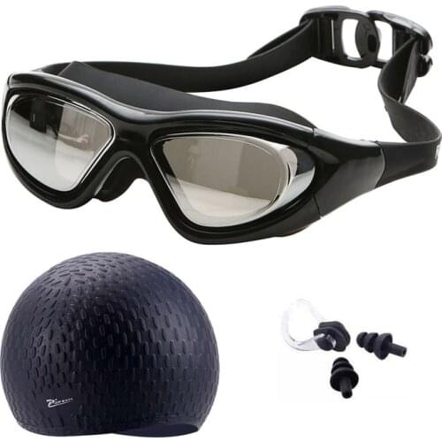 Myopia Swimming Glasses Silicone Swim Cap Adult Earplug Bag Pool Women Waterproof Eyewear UV Protect Prescription Diving Goggles