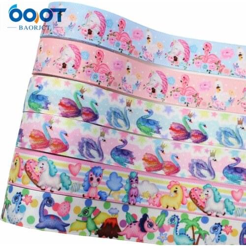 OOOT BAORJCT L-20410-291,25mm,10yards Cartoon Thermal transfer Printed grosgrain Ribbons,bow cap DIY accessories decorations