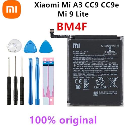 Xiao mi 100% Orginal BM4F 4030mAh Battery For Xiaomi Mi A3 CC9 CC9e Mi 9 Lite High Quality Phone Replacement Batteries +Tools