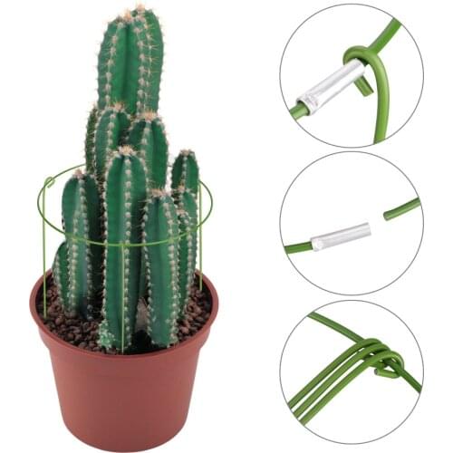 Flower Stand Support Climbing Shelf 3 Pieces Collapsible Plastic Green Rust-proof Plant Cage Iron 28cm Sturdy And Strong Potted