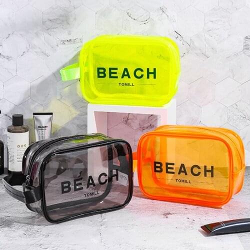 Portable Travel Fitness Transparent Waterproof Large Capacity Portable Cosmetic Bag Fashion Women Makeup Wash Organizer Handbag