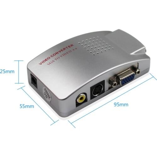 VGA Converter Box NTSC PAL VGA to AV RCA Signal Adapter Converter 1080P Video Switch Composite for Computer PC