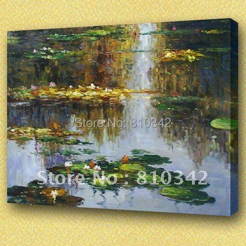 Handmade oil painting canvas art Claude Monet Water Lilies famous painting reproduction