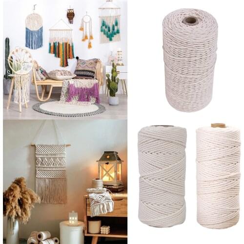 Natural Cotton Macrame Cord, Macrame Bracelet Thread, Rope Craft for Wall Hanging, Plant Hangers, Crafts, Knitting,Decorative