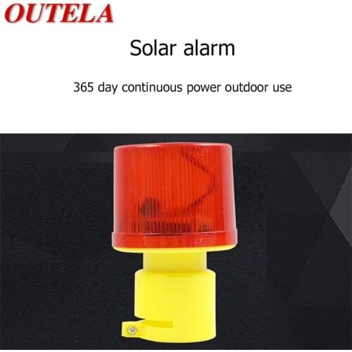 OUTELA Solar Warning Light With Sound To Drive Away Beasts And Wild Boars Outdoor Night Warning Construction Alarm Flashing