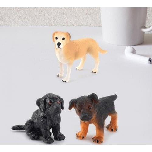 Dog Model Simulation Mini Figurine Animal Smell-less Solid PVC Realistic Dog Crafts for Home Decor Tabletop Ornaments