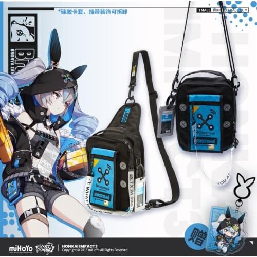 Game Anime Honkai Impact 3 Bronya Zaych Theme Cosplay Oxford Cloth Shoulder Bag Casual Fashion Student Messenger Bag 18x24x10cm