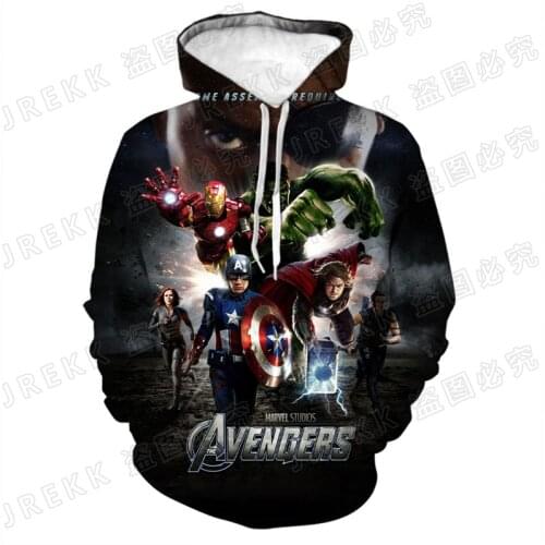 Marvel Movie The Avengers 3D Print Sweatshirt With Hood Fashion Cool Harajuku Children Tracksuit Oversize Men Women Hoodies
