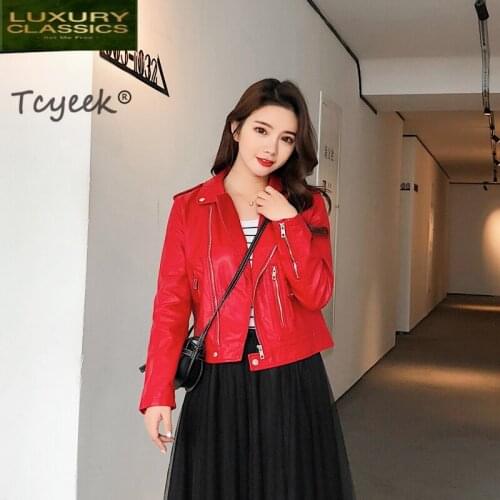 Womens New Brand Autumn Leather Jacket 2021 Korean Fashion Casual Slim Short Pu Jaqueta De Couro Biker Jacket PY057LW516