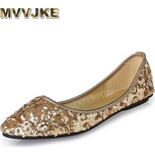 MVVJKE 2018 Summer Women Flats Cut-outs Comfortable Women Casual Shoes Bling Pointed Toe Boat Shoes Breathable Big Size Woman