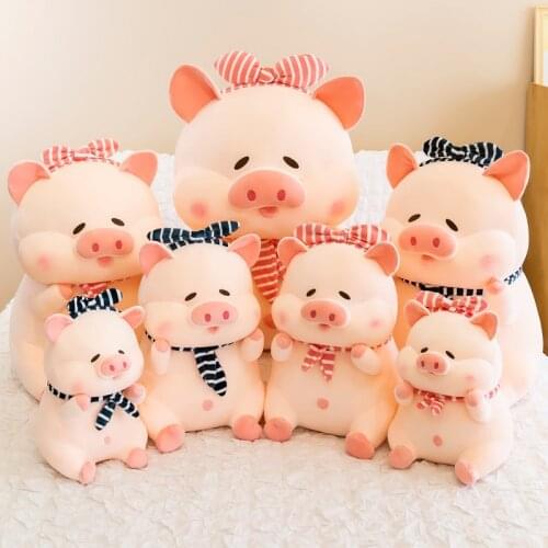 20/30/40/55CM Creative Cartoon Kawaii Pink Coco Pig Soft Plush Toys Pillow Animals Doll for Girls Kids Baby Birthday Gifts