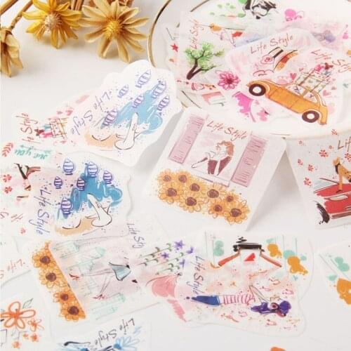 40pcs Retro Scrapbook Stationery Creative Girl Garland Fashion Expert Style Student Handbook Diary DIY Stationery Sticker