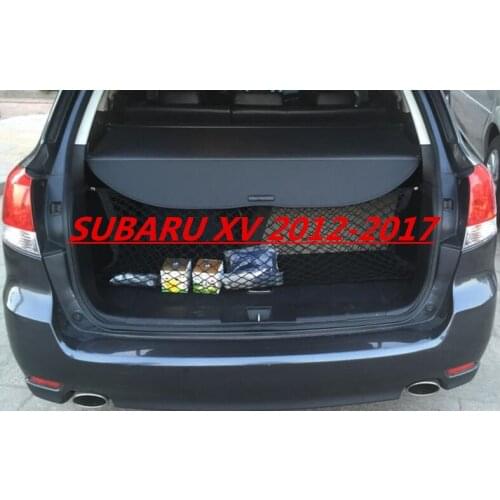 Car Rear Trunk Security Shield Cargo Cover For SUBARU XV 2012.2013.2014.2015.2016.2017 High Qualit (Black, beige)