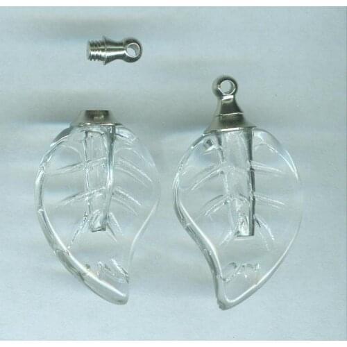 Free shipping!!!100pcs/lot New!clear Leaf Crystal Perfume & Aroma Oil Vials, Pendants
