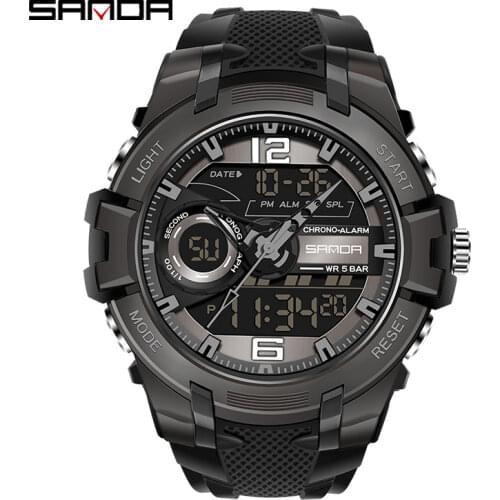 SANDA Brand G Style Men Digital Watch Shock Military Black Sports Watches Fashion Waterproof Electronic Wristwatch Mens Relogio