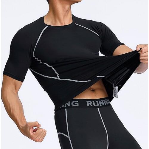 Fitness T-Shirts Compression T Shirt Training Men Workout Quick Drying Sport Gym Clothing Running Short Sleeve T Shirt Men 2021