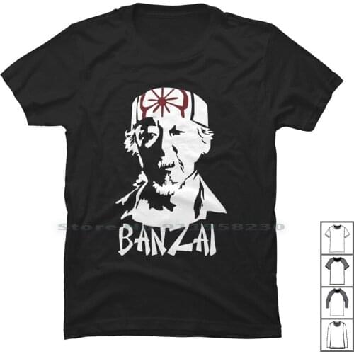 Mr Miyagi Karate Kid Inspired Banzai T Shirt 100% Cotton Inspire Cartoon Gamers Karate Gamer Movie Rate Game Kara Mist