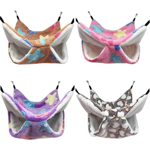 Pet Hammock Hamster Hammock Double-layer Plush Soft Winter Warm Hanging Bed Nest Cat Hamster Squirrel Squirrel Chinchilla House