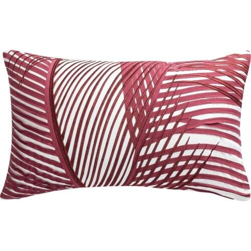 1pc No Filling Cotton Pillow Cover Cushion Cover Pillowcase Linen Palm leaf Pattern Decorative Red/Blue Soft Waist Office Sofa