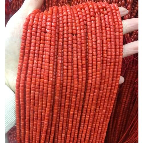 Artificial coral Beadeds Column shape isolation loose beads For jewelry making DIY bracelet necklace semi-finished accessorie