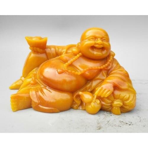 Collectible Chinese Shoushan Stone Maitreya Buddha Statue Big