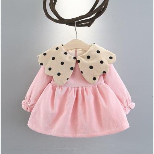 Winter Fall Girls Knee Dress Long Sleeve Clothes for Children Kids Costumes Newborn Baby Rompers Vestidos Bebe 16 18 Month