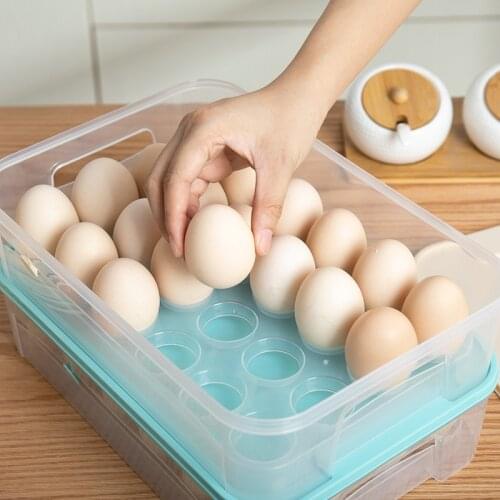 Egg box refrigerator fresh-keeping storage compartment household plastic storage egg rack shockproof box multi-layer