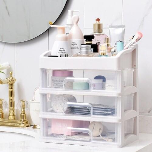 Multifunctional Large Cosmetic Storage Box Transparent Drawer Desktop Storage Rack Dressing Table Cosmetic Case Skin Care Rack
