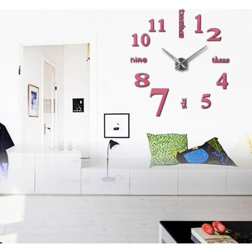 Fashion Diy 3d Wall Clock Design Acrylic Mirror Clocks Europe Stickers Large Decorative mounted electronic Watch on the wall
