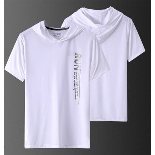 2021 Running T-Shirt Summer Mens With Hat Short Sleeve Breathable T-Shirts Gym Clothing Quick Dry Leisure Training Sports Shirt