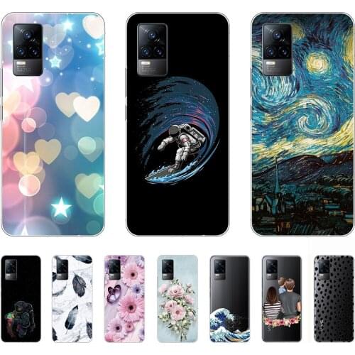 Soft Case for vivo V21E Silicon Fashion Flexible Transparent Shell Back Cases 6.44Inch Shockproof Bumper Dust-proof Personality