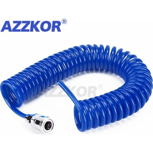 6M 9M 12M 15M Air Pressure Hose PU Telescopic Tube Spring Tube for Compressor Air Tool 12mm x 8mm Blue Hose Tube