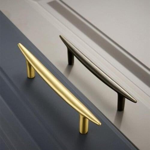 New solid pure copper Nordic clear new modern light luxury wardrobe door drawer long handle copper
