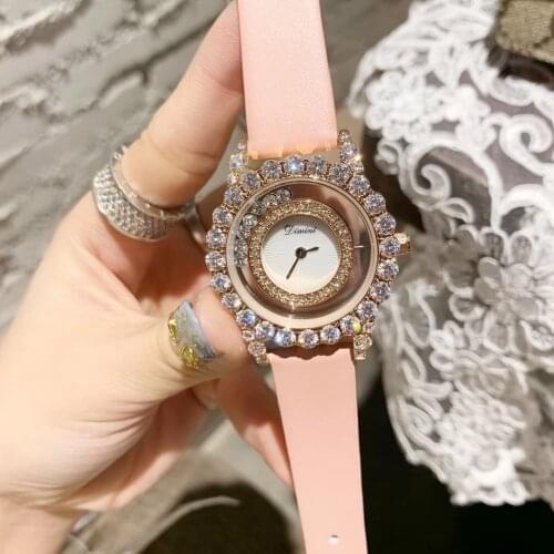 New Designer Brand Women HAPPY Crystals Watches Luxury Rhinestones Jewelry Watch Personalize Transparent Case Fashion Wristwatch