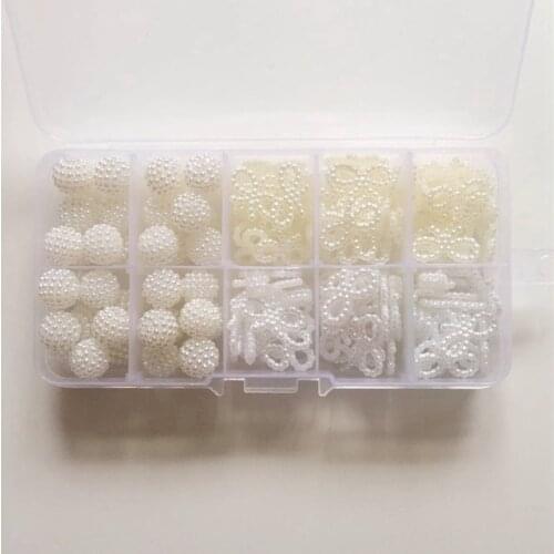 10MM/19MM 160Pcs/Pack Mix Ball Bowknot Plastic Pearl Acrylic Bead Jewellery Loose Beads