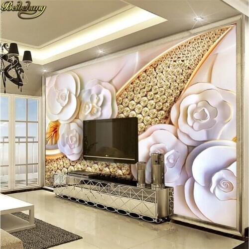 Beibehang Custom Photo Wallpaper Mural Wall Sticker Premium Diamond Floral Jewelry Background Wall papel de parede