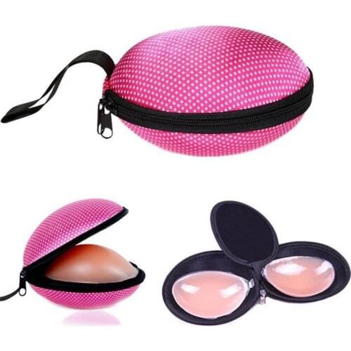 Portable Silicone Bra Case Invisible Bra Storage Case Zippered Travel Case For Women Clothing Storage Box Case