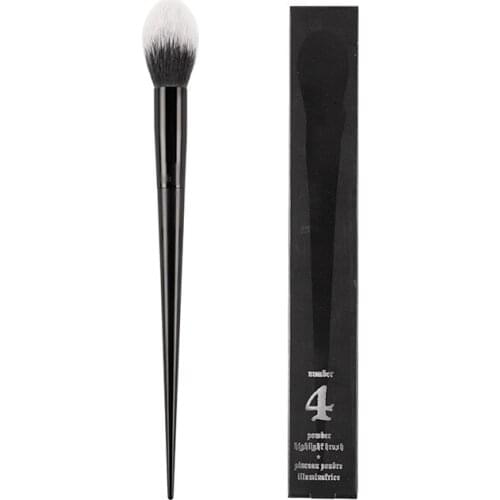 Powder Highlighter Brush #4 - BLACK Tapered Fluffy Powder Bronzer Blush Highlighting Makeup Brush Beauty Cosmetics Blender Tool