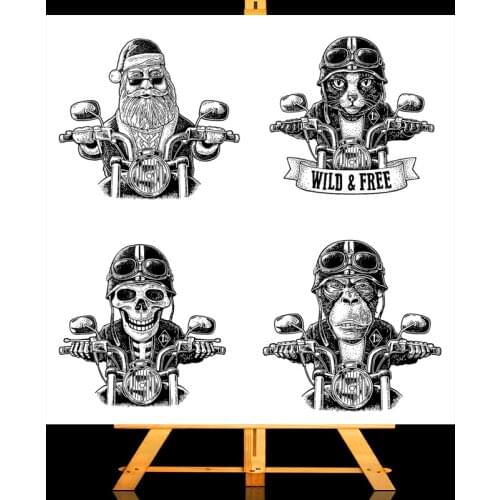 Santa Claus riding Transparent Stamps New 2020 Rubber Silicone Seal for DIY Scrapbooking Card Making Album Decoroation Crafts