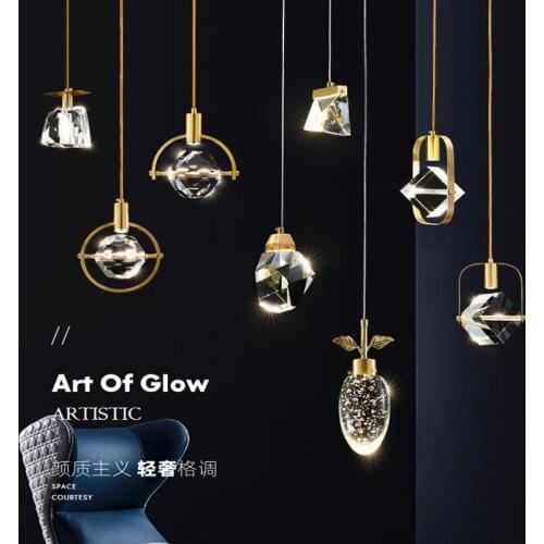 Modern Crystal Pendant Lights Luster Living Room Hanglamp Art Lustres Kitchen Led Luxury Lamp Indoor Fixtures