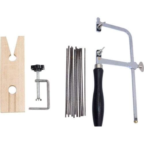 U-Shaped Jewelry Jig Saw With Bow Saw Blade Kit Wooden Table Stopper with Clip DIY Model Cutting Tools Handheld Jewelry Tools